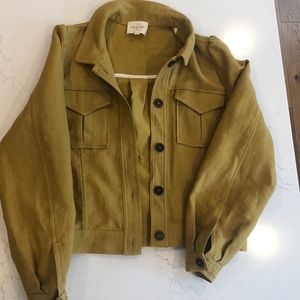 Sezane ochre linen cotton blend jacket